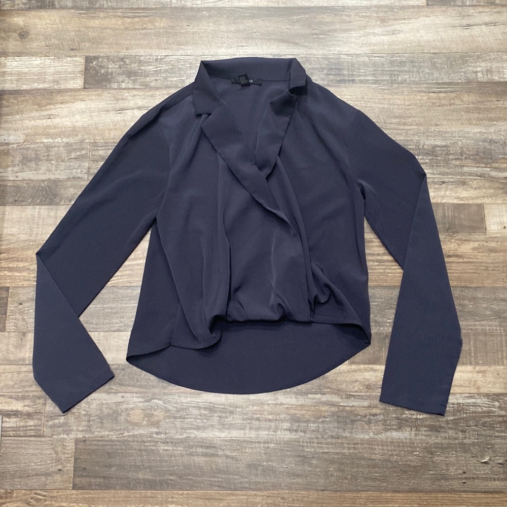 Forever 21 • slate gray long sleeve blouse